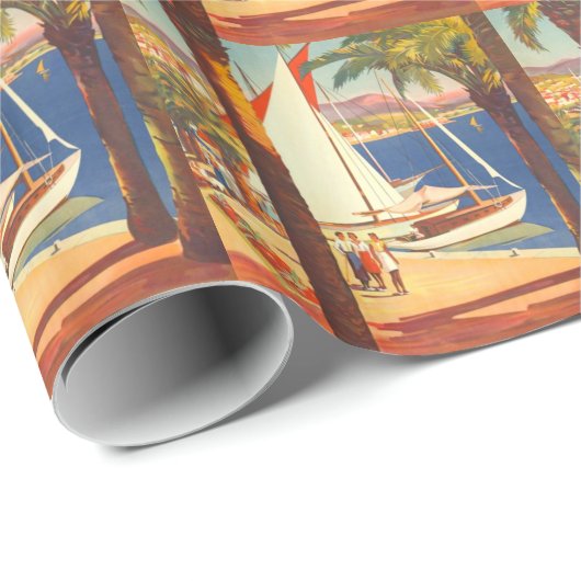 Vintage Côte d'Azur Geschenkpapier (Rolleneckpunkt)