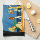 Vintage Côte d'Azur Geschirrtuch (Viertel Falte)