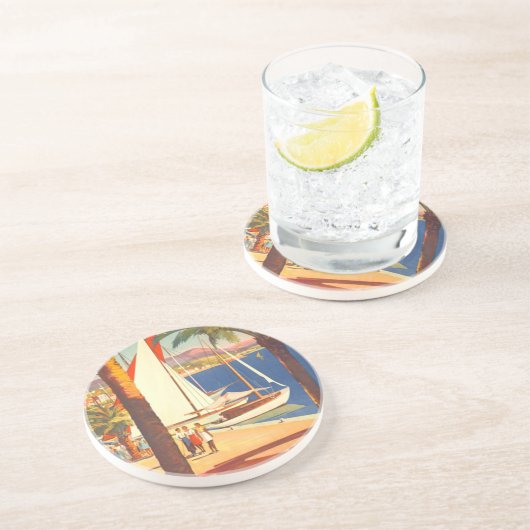 Vintage Côte d'Azur Getränkeuntersetzer (Seite)