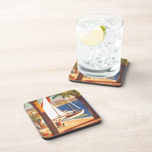 Vintage Côte d'Azur Getränkeuntersetzer (Rechte Seite)