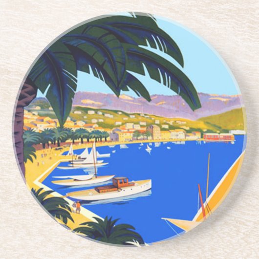 Vintage Cote D'Azur Getränkeuntersetzer (Vorne)