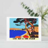 Vintage Côte d'Azur Karte (Stehend Vorderseite)