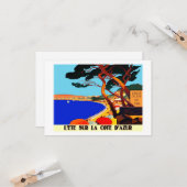Vintage Côte d'Azur Karte (Vorderseite/Rückseite Beispiel)
