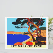 Vintage Côte d'Azur Karte (Stehend Vorderseite)