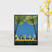 Vintage Côte d'Azur Karte (Gelbe Blume)