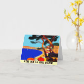 Vintage Côte d'Azur Karte (Gelbe Blume)