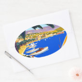 Vintage Cote D'Azur Ovaler Aufkleber (Umschlag)