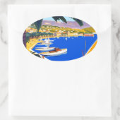 Vintage Cote D'Azur Ovaler Aufkleber (Tasche)