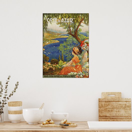 Vintage Côte d'Azur Poster (Küche)