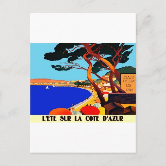 Vintage Côte d'Azur Postkarte (Vorderseite)
