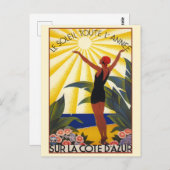 Vintage Côte d'Azur Postkarte (Vorne/Hinten)