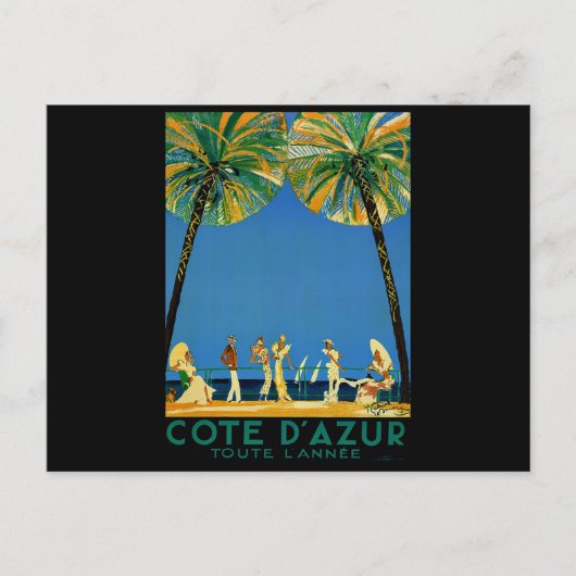 Vintage Côte d'Azur Postkarte (Vorderseite)