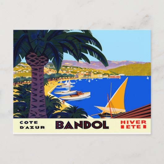 Vintage Cote D'Azur Postkarte (Vorderseite)