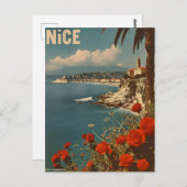 Vintage Côte d'Azur Postkarte (Vorne/Hinten)
