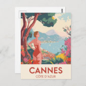Vintage Côte d'Azur Postkarte (Vorne/Hinten)
