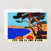 Vintage Côte d'Azur Postkarte (Vorne/Hinten)