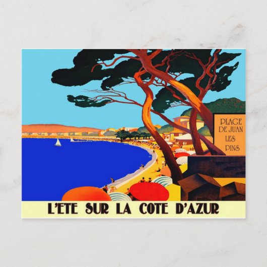 Vintage Côte d'Azur Postkarte (Vorderseite)