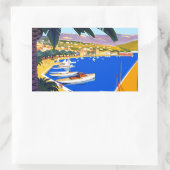 Vintage Cote D'Azur Rechteckiger Aufkleber (Tasche)