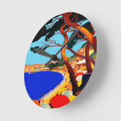 Vintage Côte d'Azur Runde Wanduhr (Winkel)