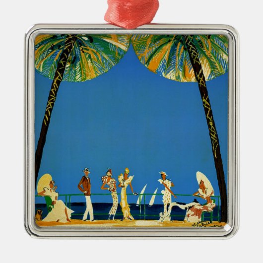 Vintage Côte d'Azur Silbernes Ornament (Vorne)
