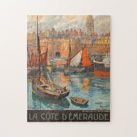 Vintage Cote d'Emeraude Saint Malo Port Puzzle (Vertikal)