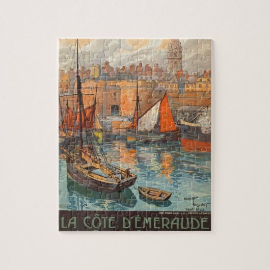 Vintage Cote d'Emeraude Saint Malo Port Puzzle (Vertikal)