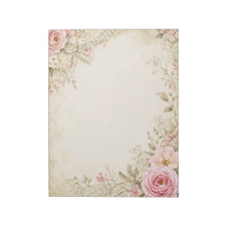 Vintage Cottage Blumen Notizblock