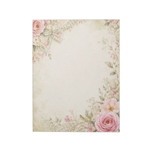 Vintage Cottage Blumen Notizblock (Rotiert)