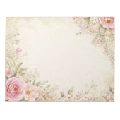 Vintage Cottage Blumen Notizblock (Vorderseite)