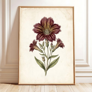 Vintage Cottage Botanischer Kunstdruck Poster