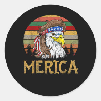 Vintage cottage eagle merica indians runder aufkleber