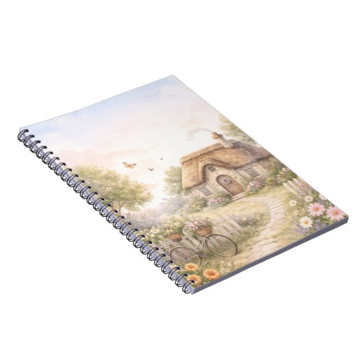 Vintage Cottage Spiral-Foto-Notizbuch Notizblock (Rechte Seite)