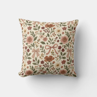 Vintage Cottagecore Blumenband Stoff | Romantisch Kissen