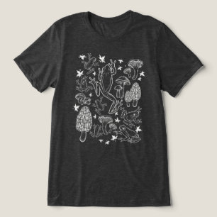 Vintage Cottagecore Frösche Pilze Hexen Goth Tri-Blend Shirt