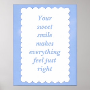Vintage Cottagecore inspirierte blaue Blumen-Quote Poster
