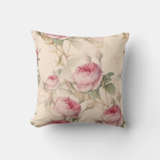 Vintage Cottagecore rosa Rosen Botanical Kissen
