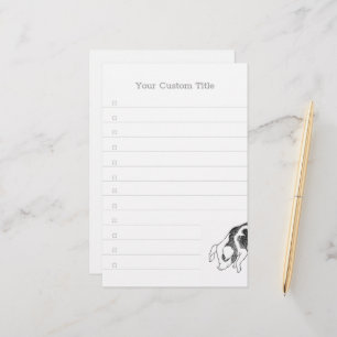 Vintage Cottagecore-Schwein LineArt Minimalist Mus Briefpapier