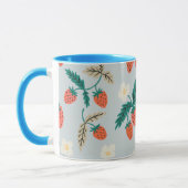 Vintage Cottagecore Strawberry Pattern Tasse (Links)
