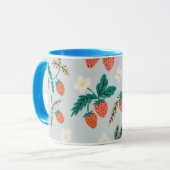 Vintage Cottagecore Strawberry Pattern Tasse (Vorderseite Links)