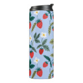 Vintage Cottagecore Strawberry Pattern Thermosbecher (Nach links gedreht)