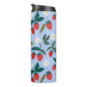 Vintage Cottagecore Strawberry Pattern Thermosbecher (Nach rechts gedreht)