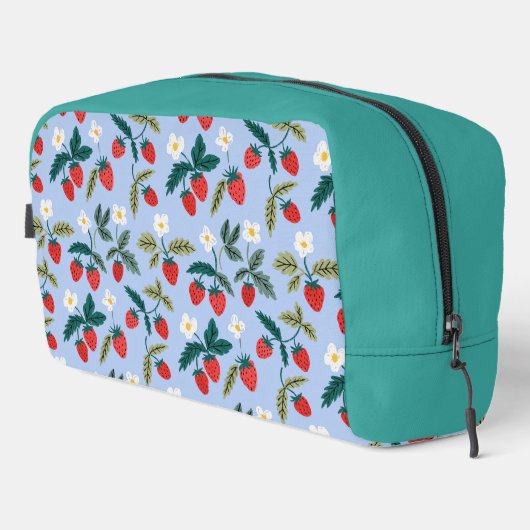 Vintage Cottagecore Strawberry Pattern Waschbeutel (Rechte Ecke)