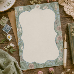 Vintage Cottagecore Wildflower Briefpapier