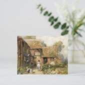 Vintage Country Cottage Chores Postkarte (Stehend Vorderseite)