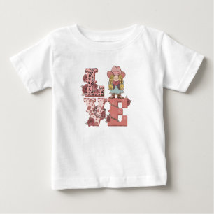 Vintage Country-Style "Liebe" mit einem blonde Cow Baby T-shirt
