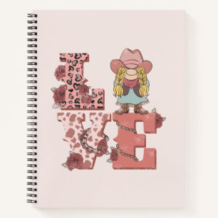 Vintage Country-Style "Liebe" mit einem blonde Cow Notizblock