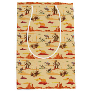 Vintage Country Western Cowboy  Mittlere Geschenktüte