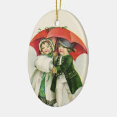 Vintage Couple First Christmas Keramik Ornament (Links)