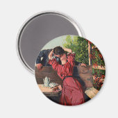 Vintage Couple Kissing Valentines Magnet (Vorderseite/Rückseite)