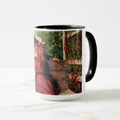 Vintage Couple Kissing Valentines Tasse (VorderseiteRechts)
